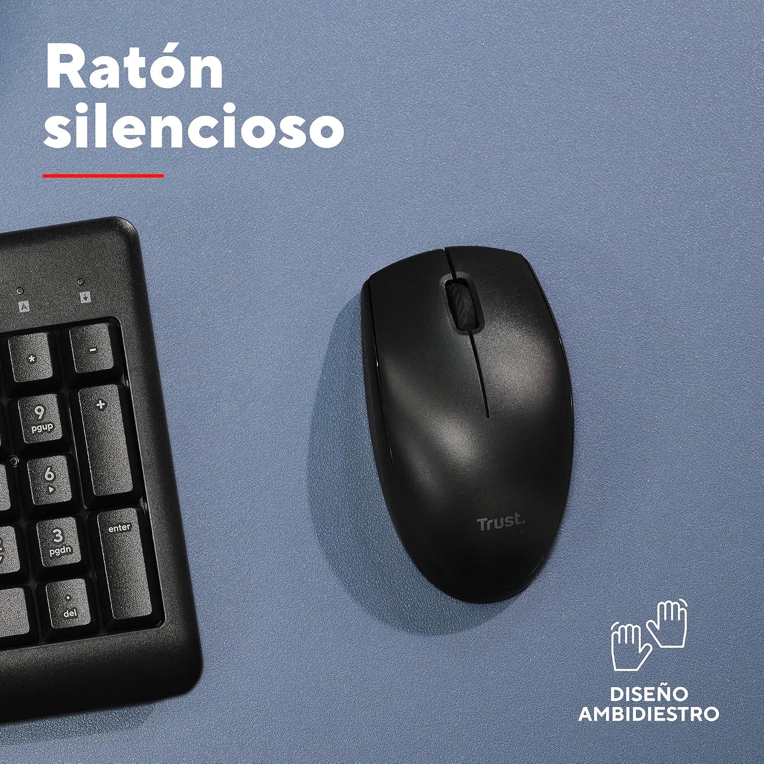 Thumbnail 3 de Trust Taro Pack: teclado y ratón inalámbricos, rendimiento cómodo y diseño ambidiestro