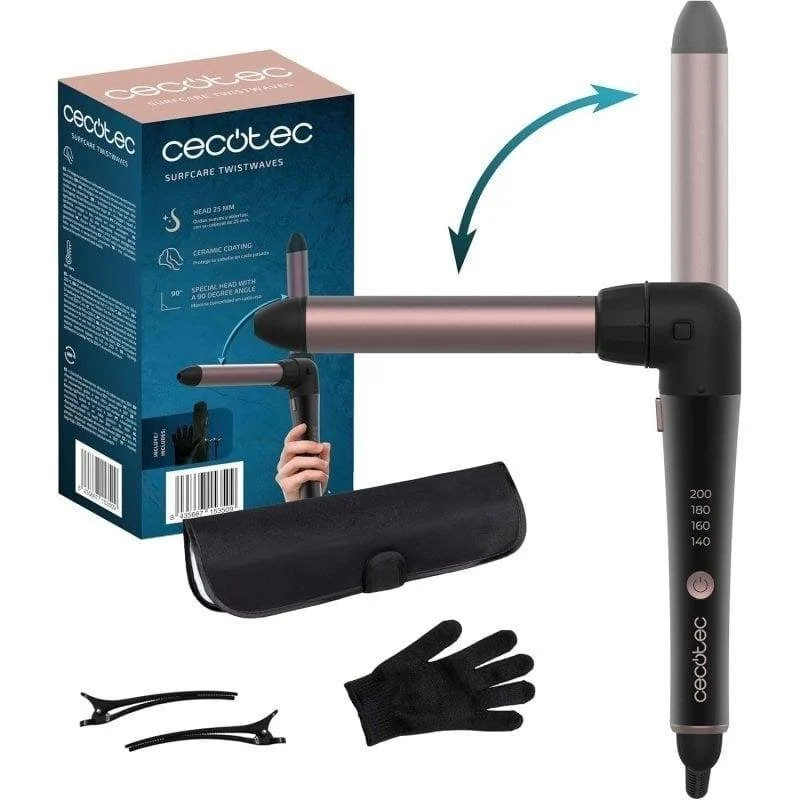 Thumbnail 2 de Cecotec SurfCare TwistWaves rizador de pelo de 25 mm con guante térmico, estuche y 2 clips