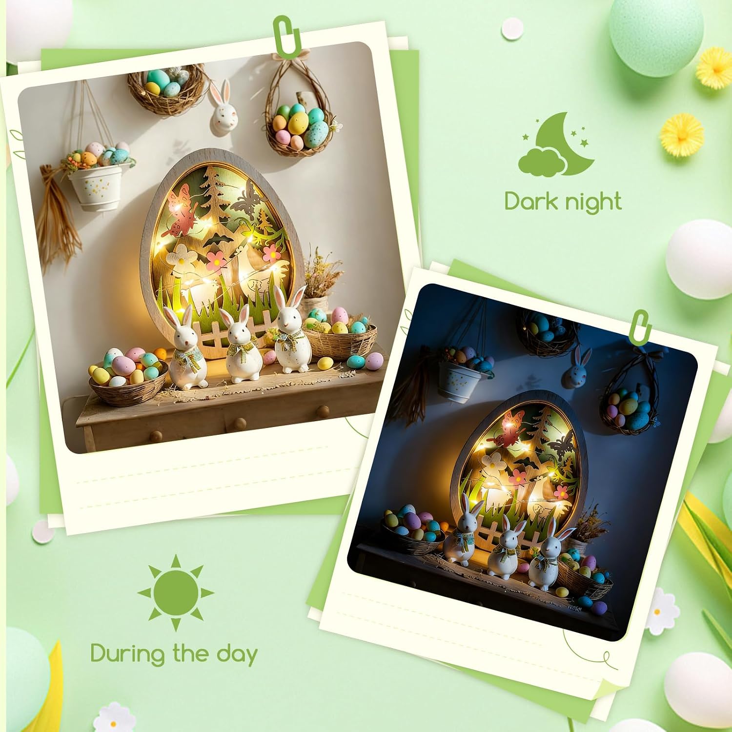 Thumbnail 6 de Ostereier Lampen 3D – LED-Holzdeko Ei mit gemütlichem Licht für Frühlings- und Osterdeko