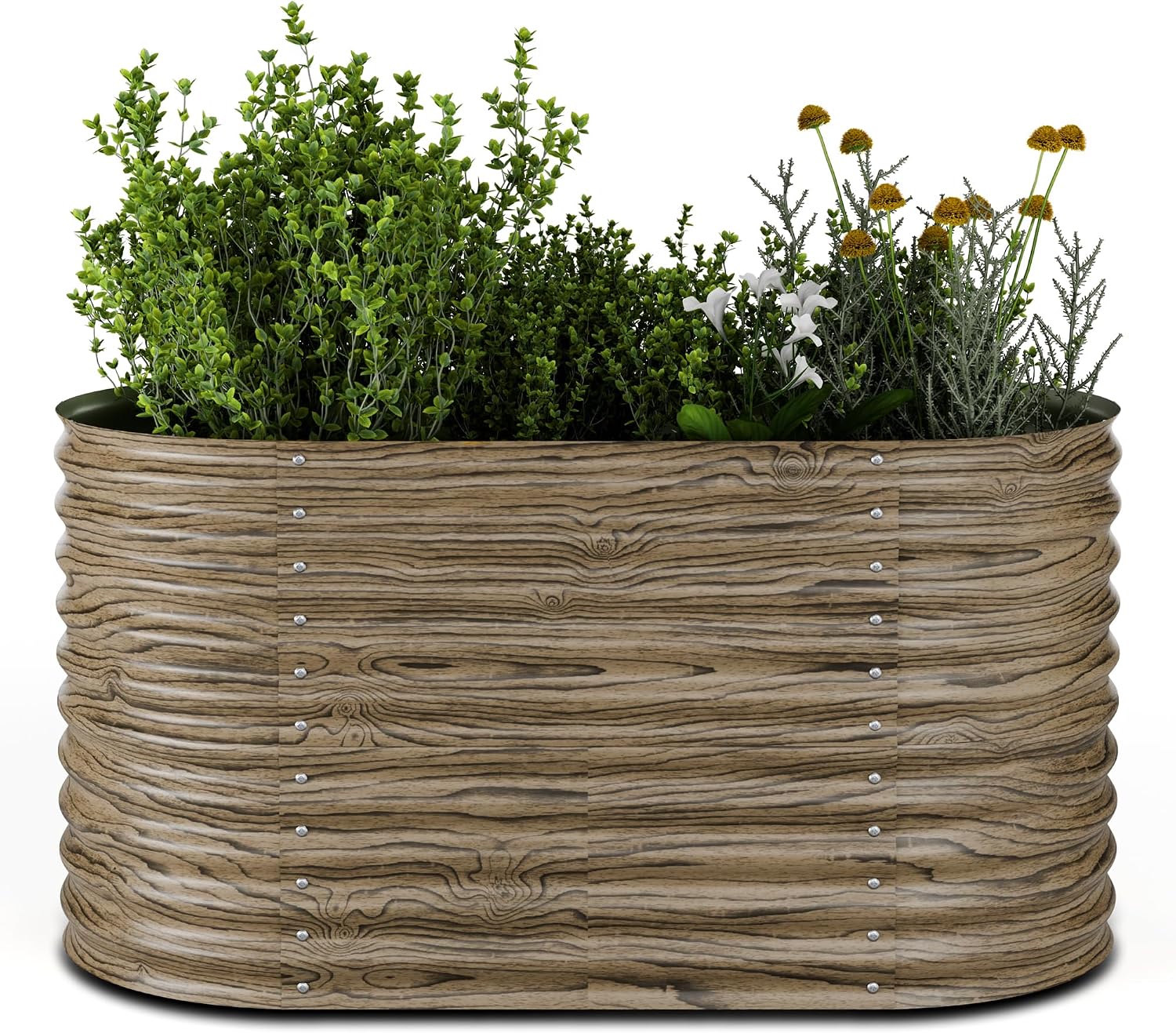 Detalle de blumfeldt High Grow – owalna podwyższona grządka 913 l, 160 × 80 × 80 cm