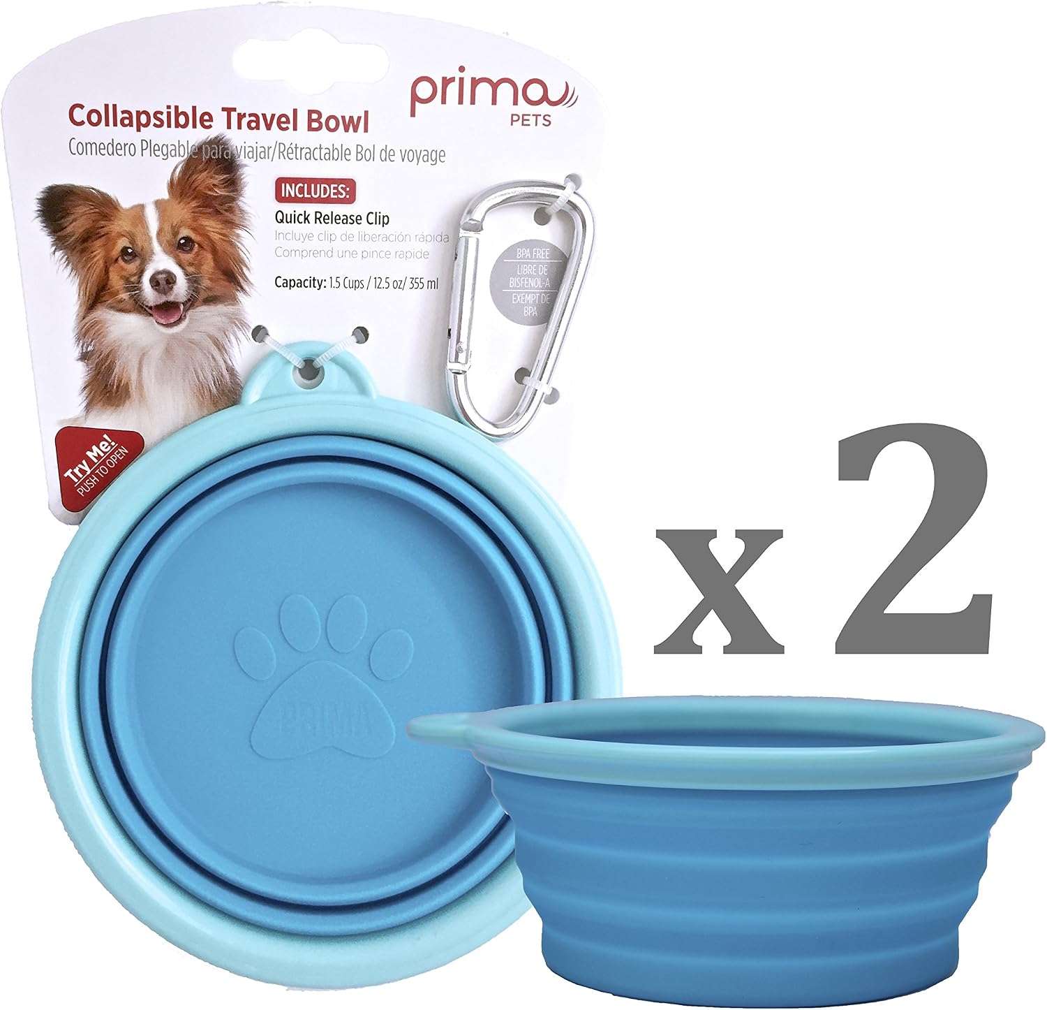 Detalle de Prima Pet Silicone Travel Bowl 1.5-Cup