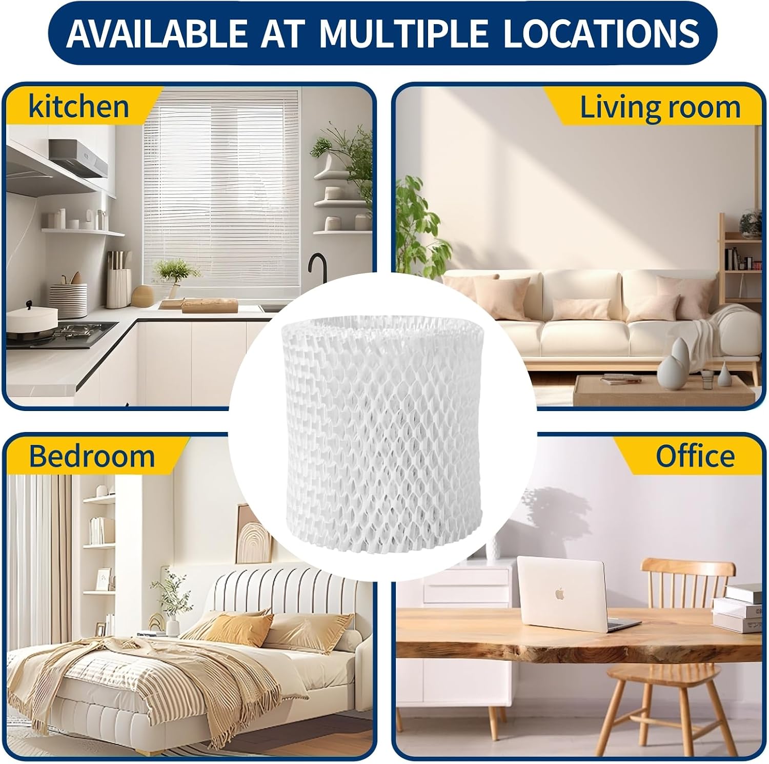 Thumbnail 5 de Gazeer B-6 Humidifier Replacement Filters, Wood Pulp, Honeycomb Design, 6-Pack