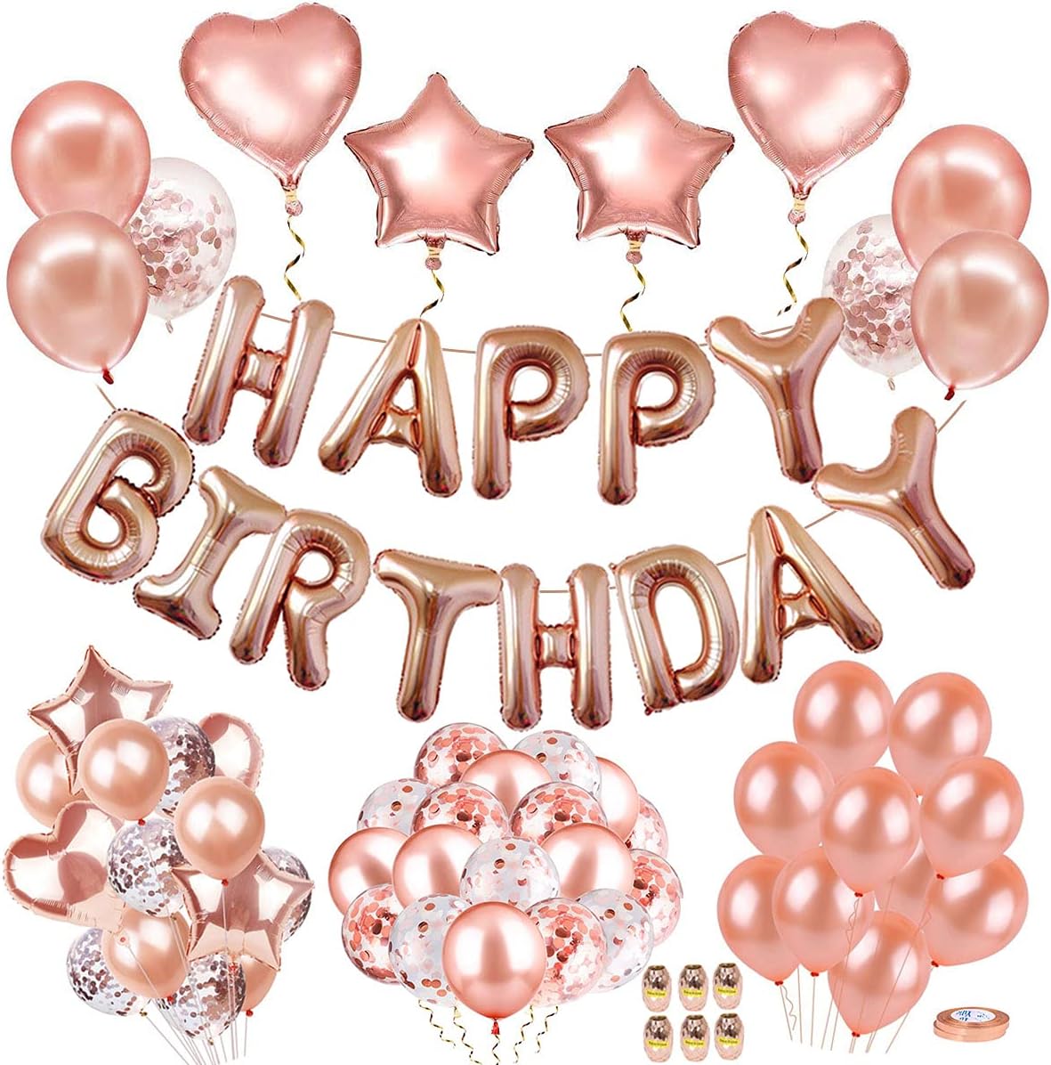 Detalle de AIBEE 56pcs Party Decorations Rose Gold set