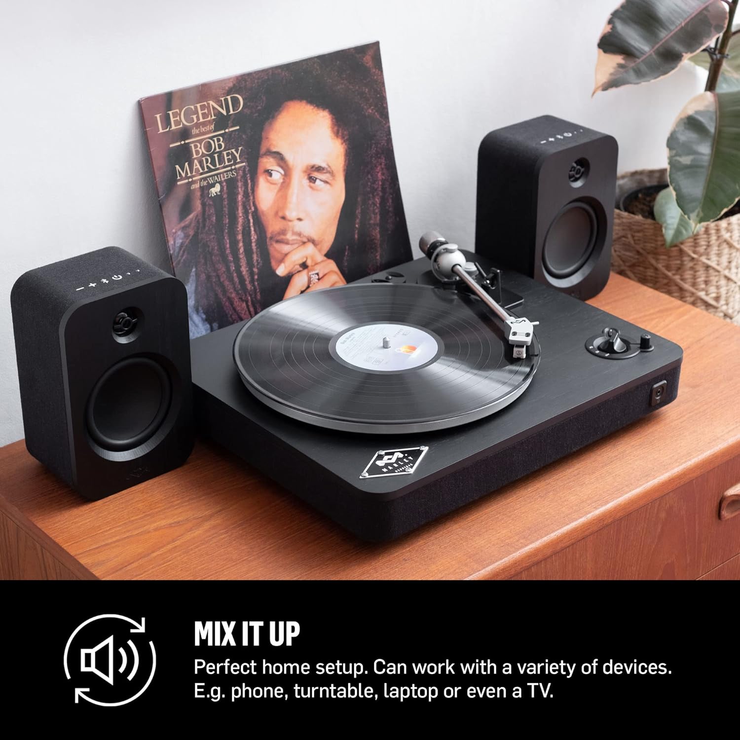 Thumbnail 3 de Marley House of Get Together Duo : enceintes bibliothèque Bluetooth avec entrée AUX et compatibilité platine