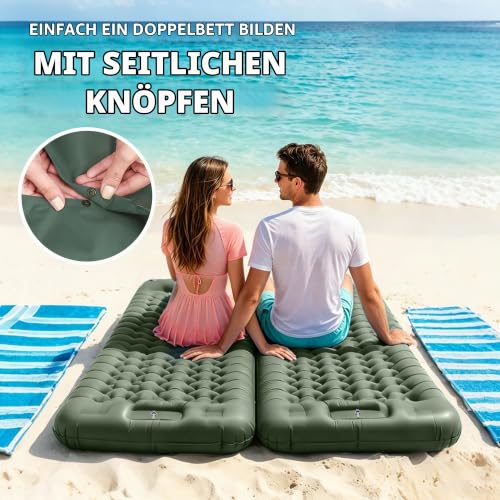 Thumbnail 5 de BLUEVER Aufblasbare Schlafmatte Extra Breit mit Fußpumpe – komfortable Campingmatte