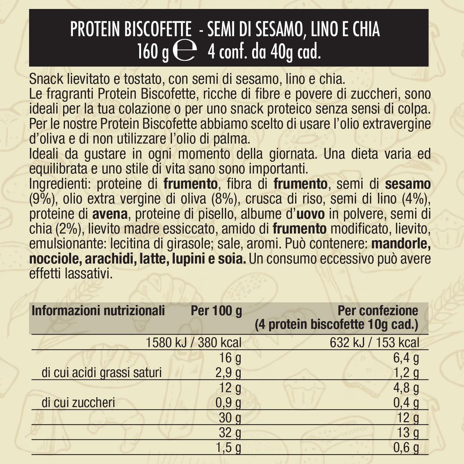 Detalle 2 de EatPro Fette biscottate proteiche 4 porzioni 40g 🍞