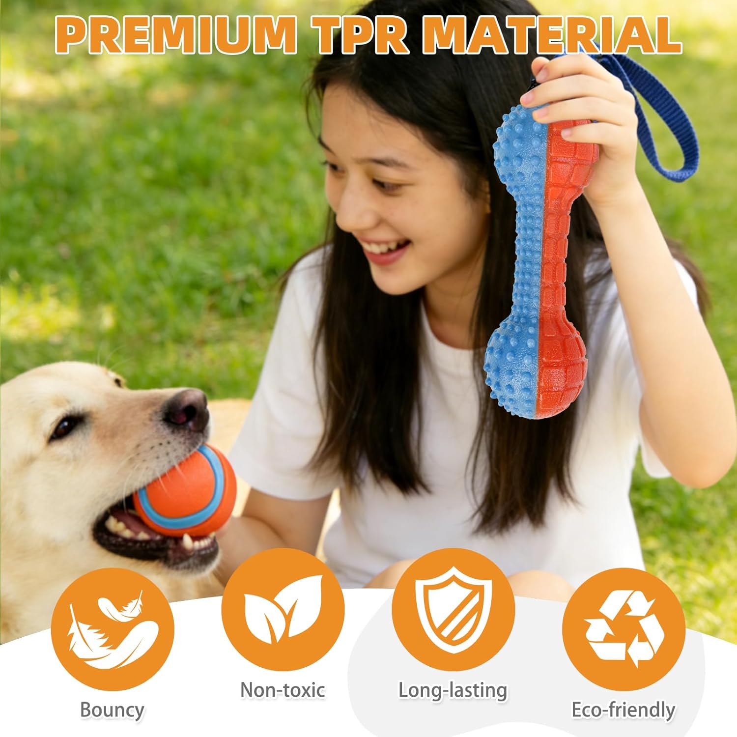 Detalle de KOOLTAIL Floating Dog Toys 3 Pack: TPR Water Pool Fetching Toys with Durable Rope