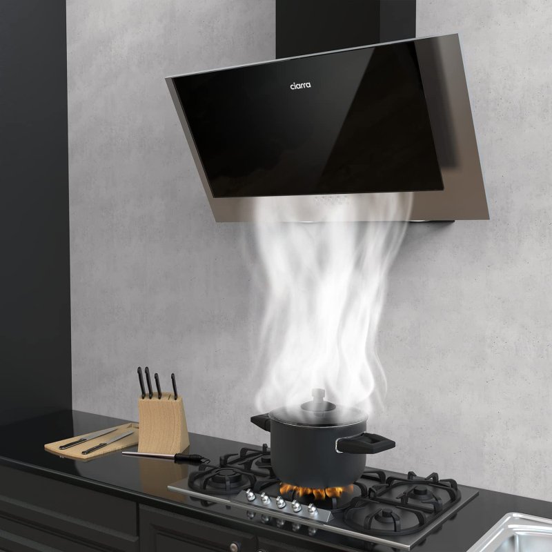 Detalle 2 de Ciarra CBCB6736C Campana Decorativa Inclinada 60 cm en Acero Inoxidable