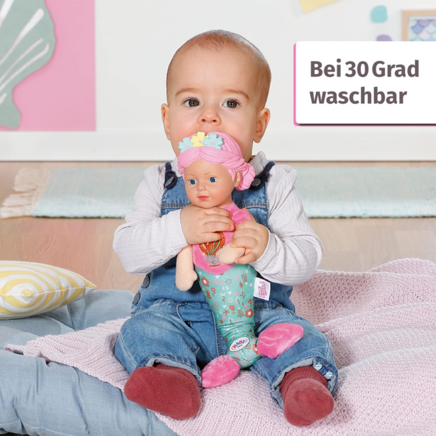 Detalle de BABY born Meerjungfrau for babies – waschbare Stoffpuppe, 33 cm, weicher Vinylkopf von Zapf Creation