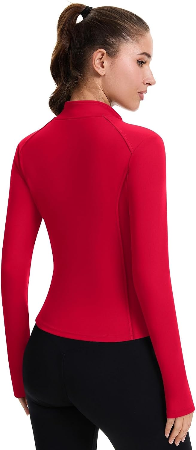 Detalle 2 de ZHENWEI Women's Cropped Workout Jacket, Nylon-Spandex Blend