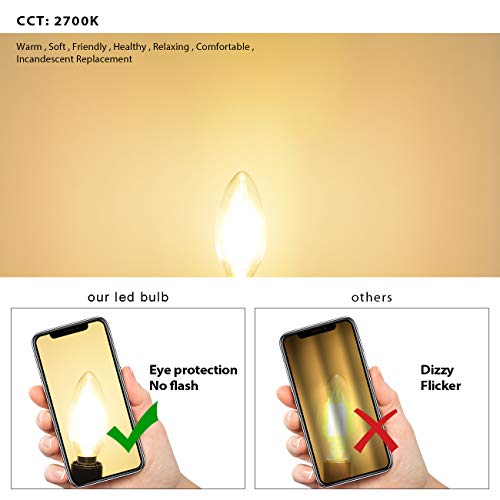 Thumbnail 2 de LVWIT 6er Pack E14 LED Filament Kerzenlampe – 4W, 470 lm, 2700K, nicht dimmbar
