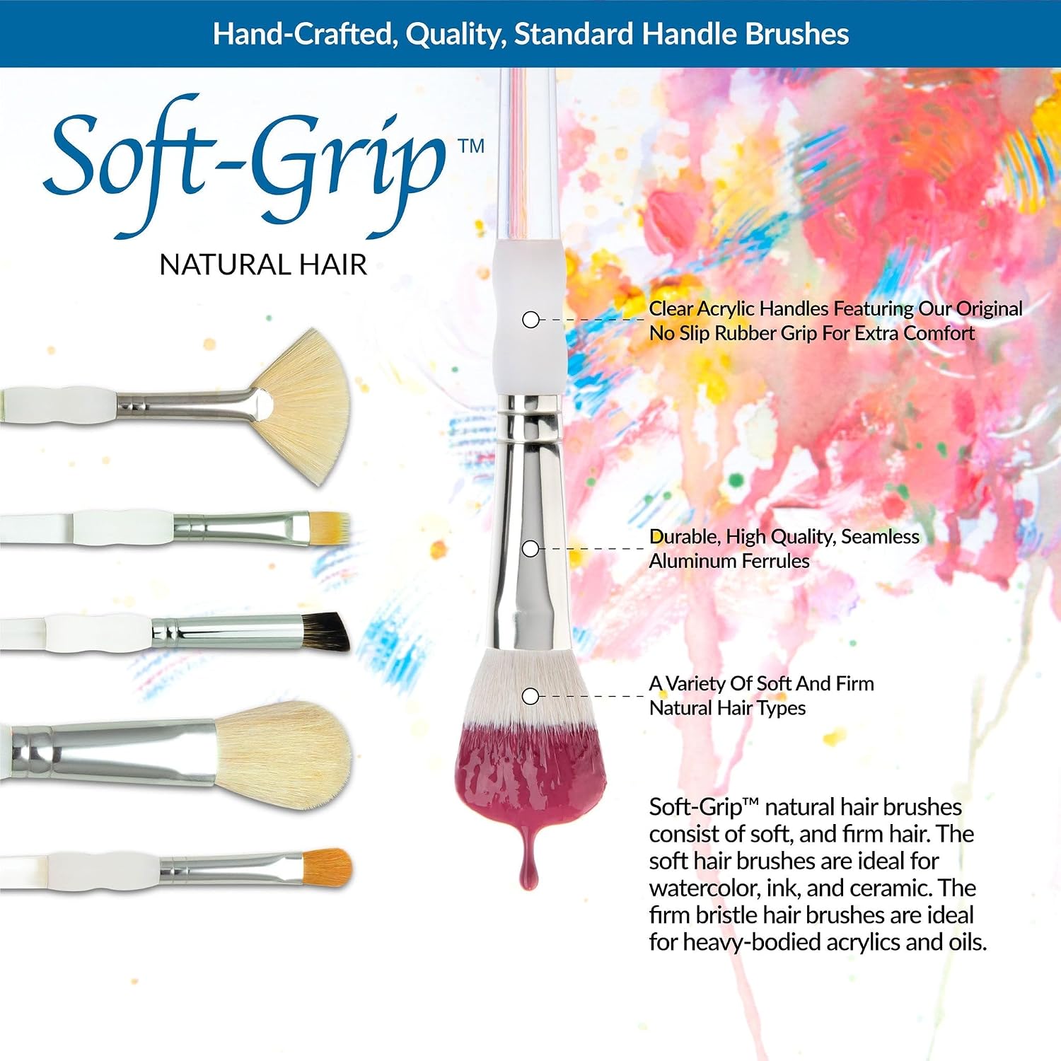 Thumbnail 3 de Royal & Langnickel Lot de 5 pinceaux texture — ensemble polyvalent avec grip et poils naturels