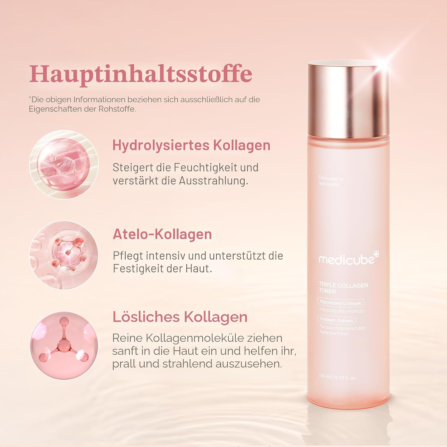 Thumbnail 2 de medicube Triple Collagen Toner – Hydrolyzed, Atelo- und lösliches Kollagen für tiefe Hydration (140 ml)
