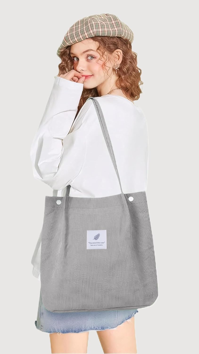 Thumbnail 6 de ZhengYue Corduroy Totes Bag – Practical Corduroy Shoulder Tote for Everyday Use