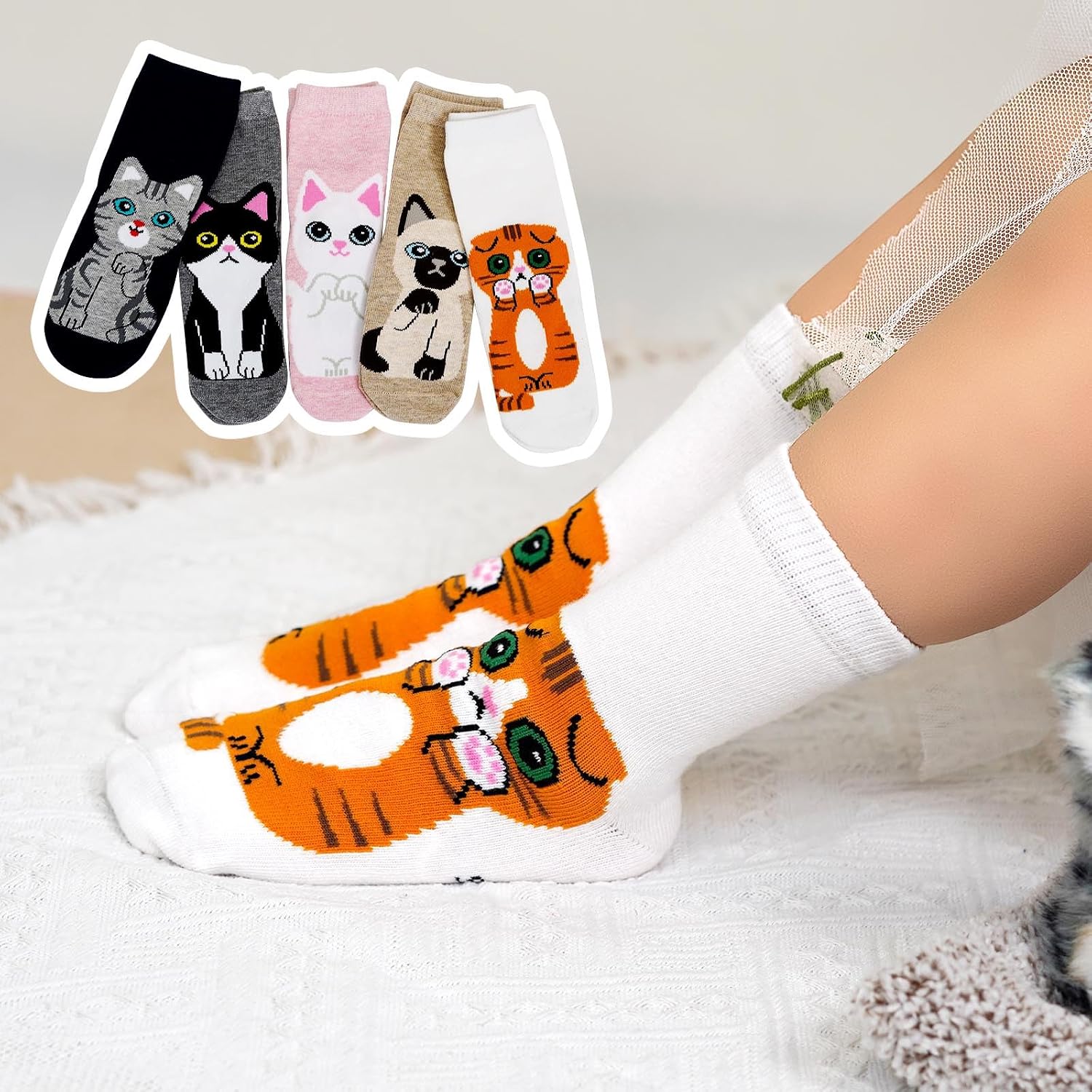 Thumbnail 2 de LOFIR Calzini Divertenti in Cotone per Bambina 5 paia