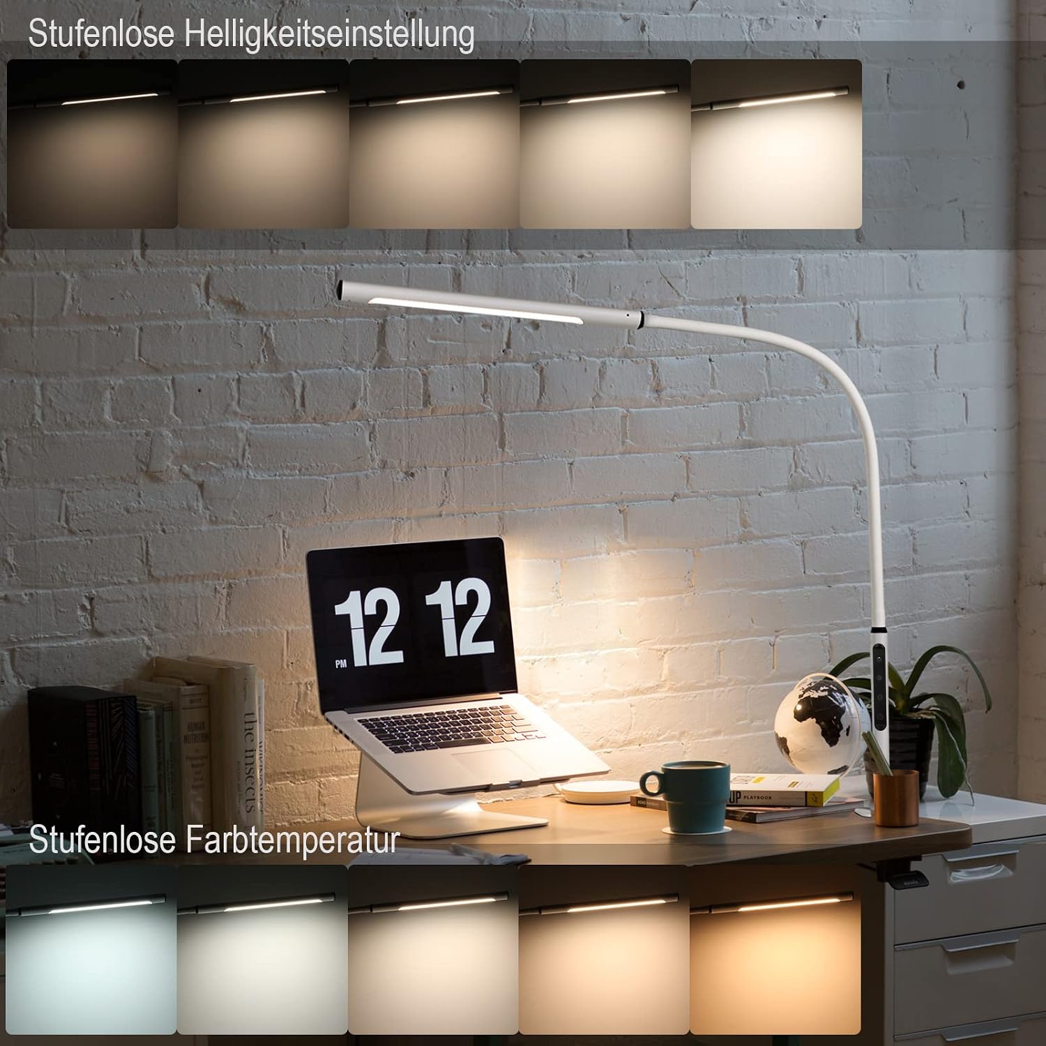 Detalle de EYOCEAN LED Augenschutz Schreibtischlampe 12W