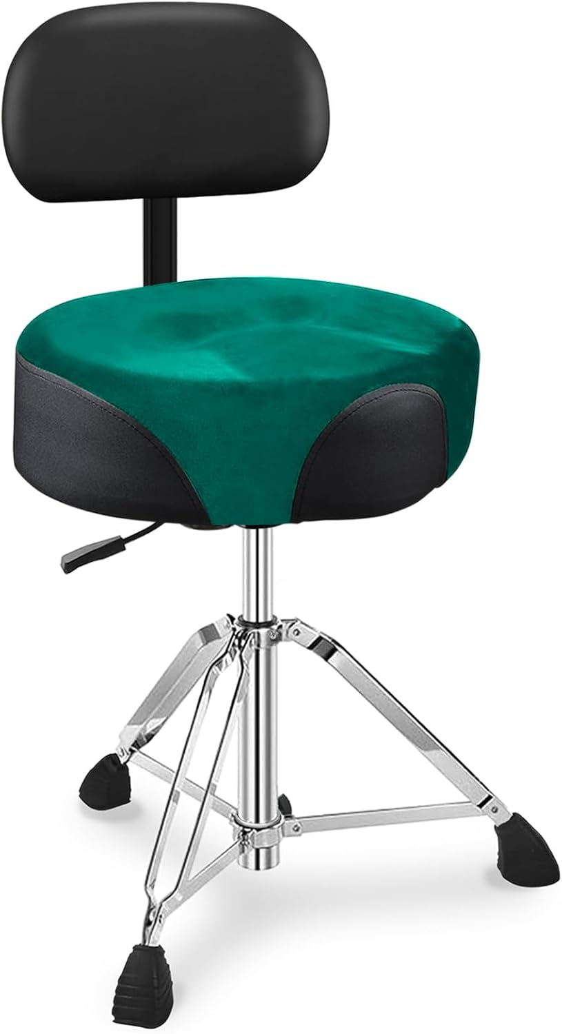 Detalle de UPELLA UP-AG-3 Hydraulic Drum Throne with Backrest, Memory Foam and Velvet Cover