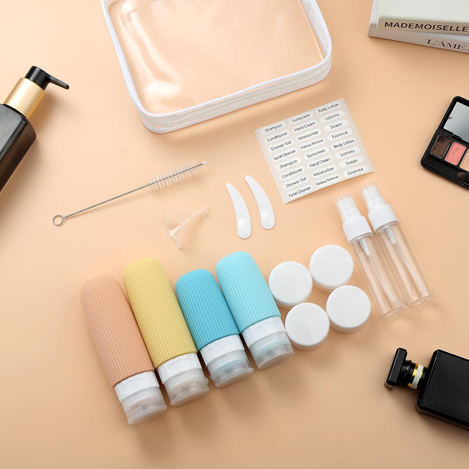 Detalle de Mrsdry Travel Bottles for Toiletries – 16 Pack Silicone Set