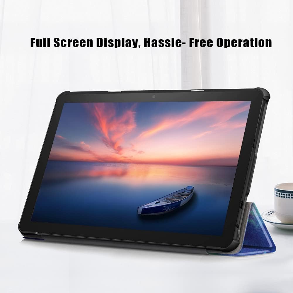 Detalle de Tri-Fold Case for H 10 Tablet (13th Gen) – 10.1 Inch PC Hard Back Shell with Auto Wake/Sleep and Multi-View Angles