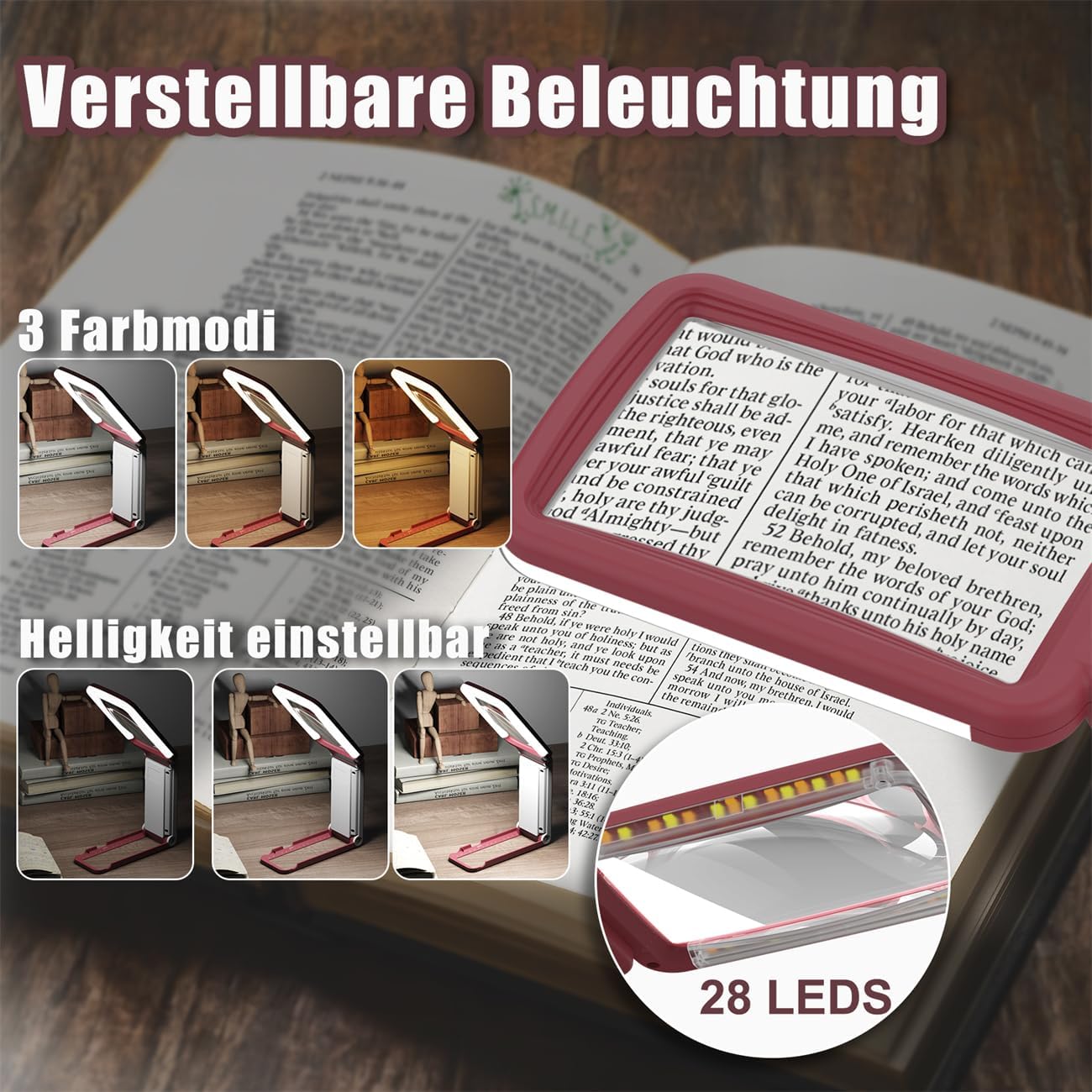 Detalle 2 de Coteck 10X Leselupe mit Licht 🔍