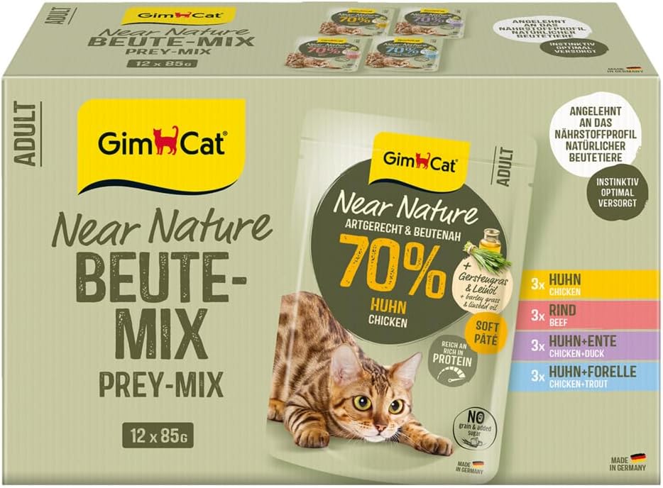 Detalle de GimCat Near Nature Probier-Mix 12er Nassfutter