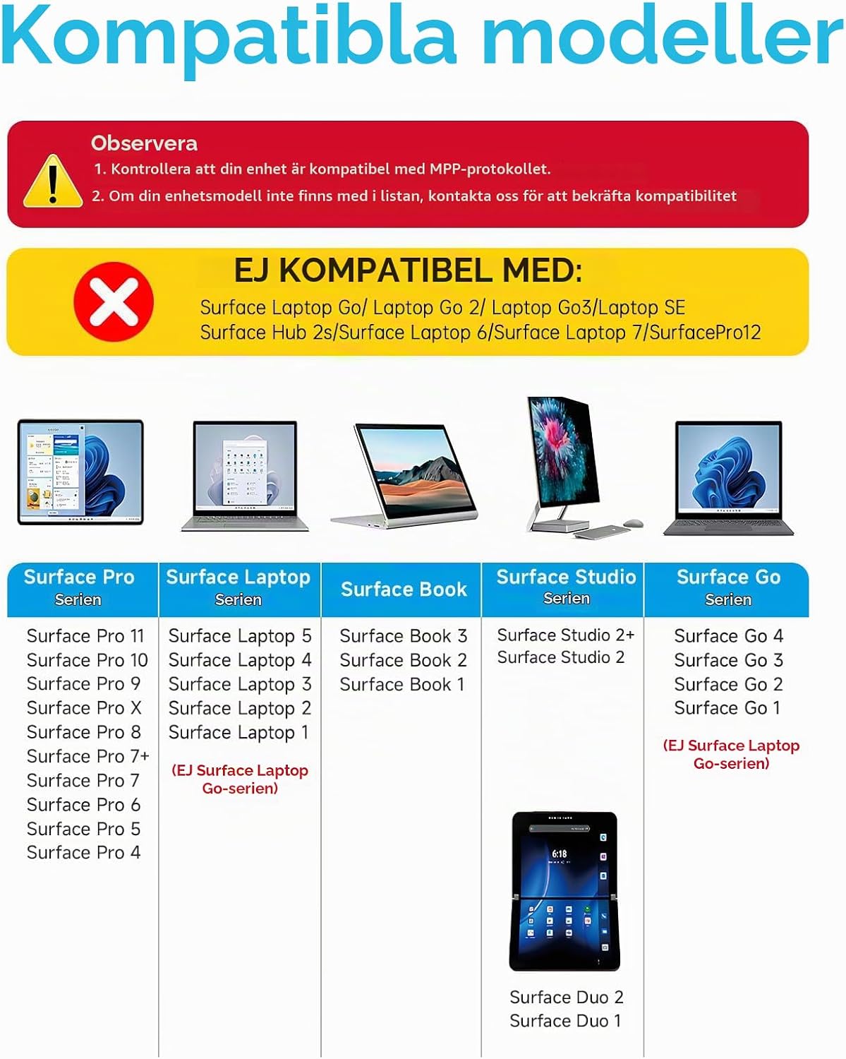 Detalle 2 de Milikilo F97 styluspenna för Surface med radergummi och lutningsfunktion