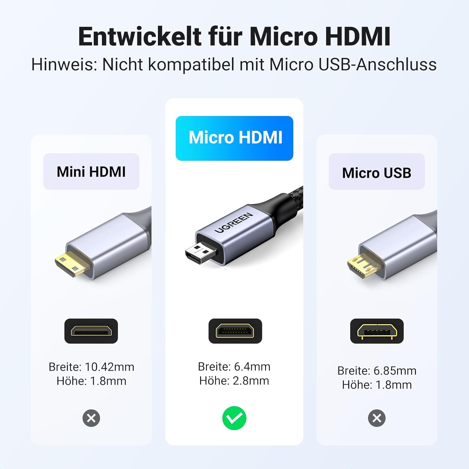 Thumbnail 5 de UGREEN Micro HDMI zu HDMI 2.1 Kabel 1 m