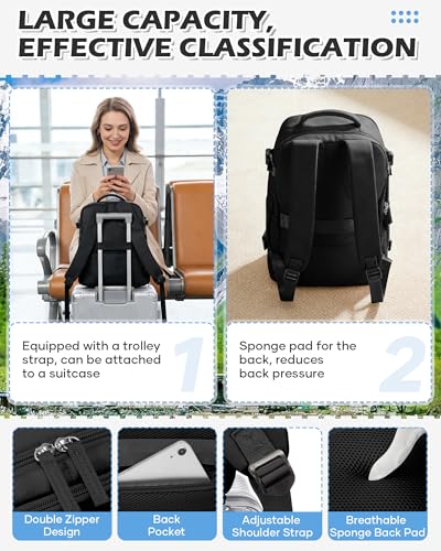 Thumbnail 5 de BJLFS Mochila al vacío con bomba (40x30x20) para cabina, compatible con Ryanair y Wizz Air, impermeable