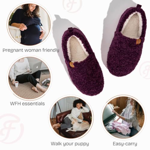 Thumbnail 5 de EverFoams Women Faux Shearling Indoor Slippers (Dark Aubergine, UK 5-6) by EverFoams