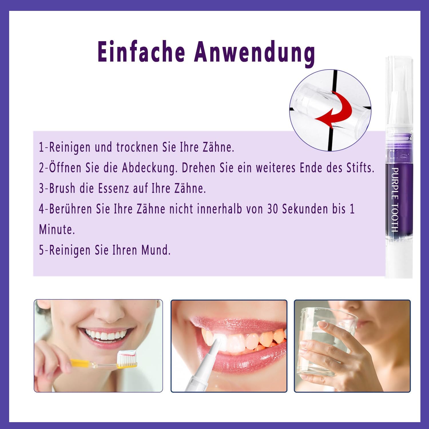 Thumbnail 5 de Zahnaufhellung Stift Purple Teeth Whitening Pen