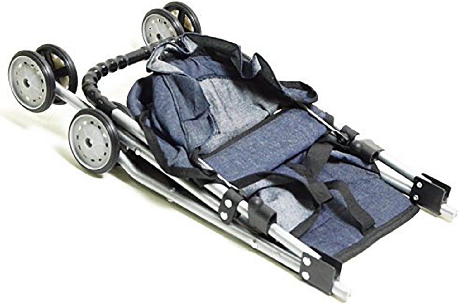 Detalle de My First Doll Stroller Denim for Baby Doll — Hood, Seat Belt & Foldable Design