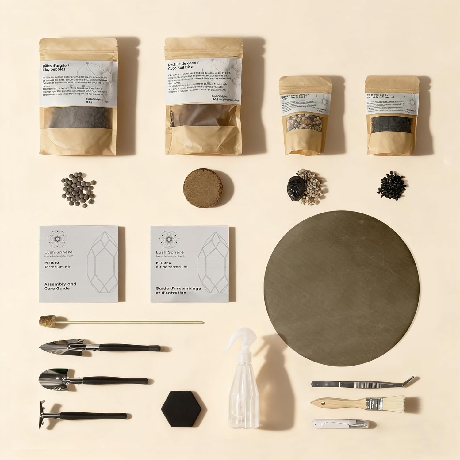 Detalle de Lush Sphere PLUXEA – Kit terrarium complet DIY (sans plantes)