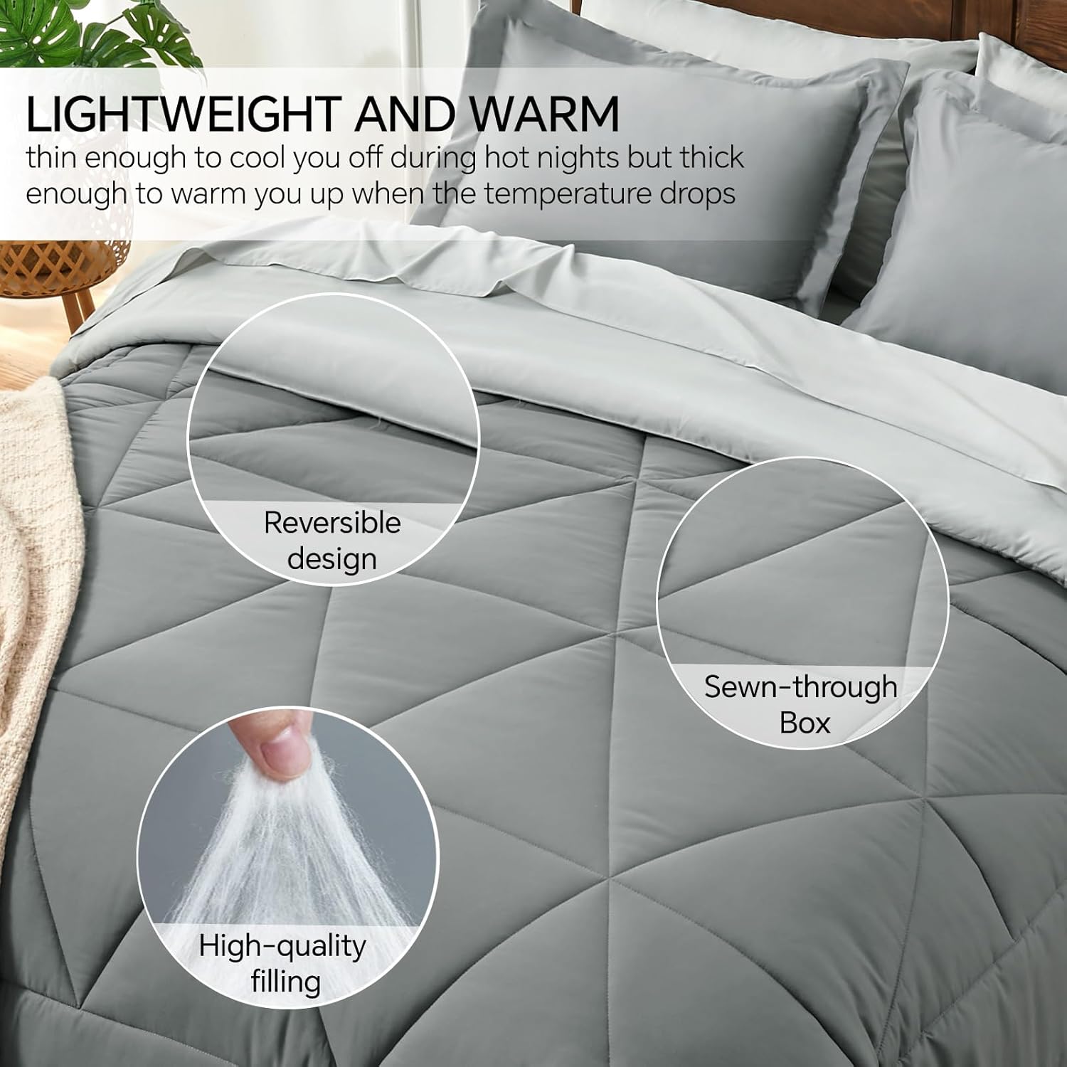 Thumbnail 2 de BEDELITE Queen Comforter Set Bed in a Bag
