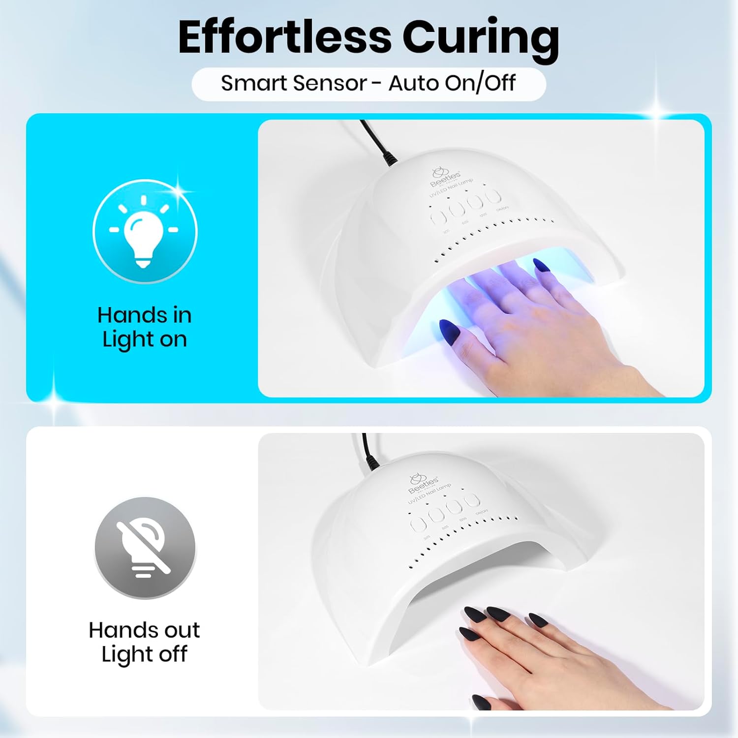 Thumbnail 3 de beetles Gel Polish Beetles UV Nail Lamp with 3 Timer Settings (30/60/120s) — White