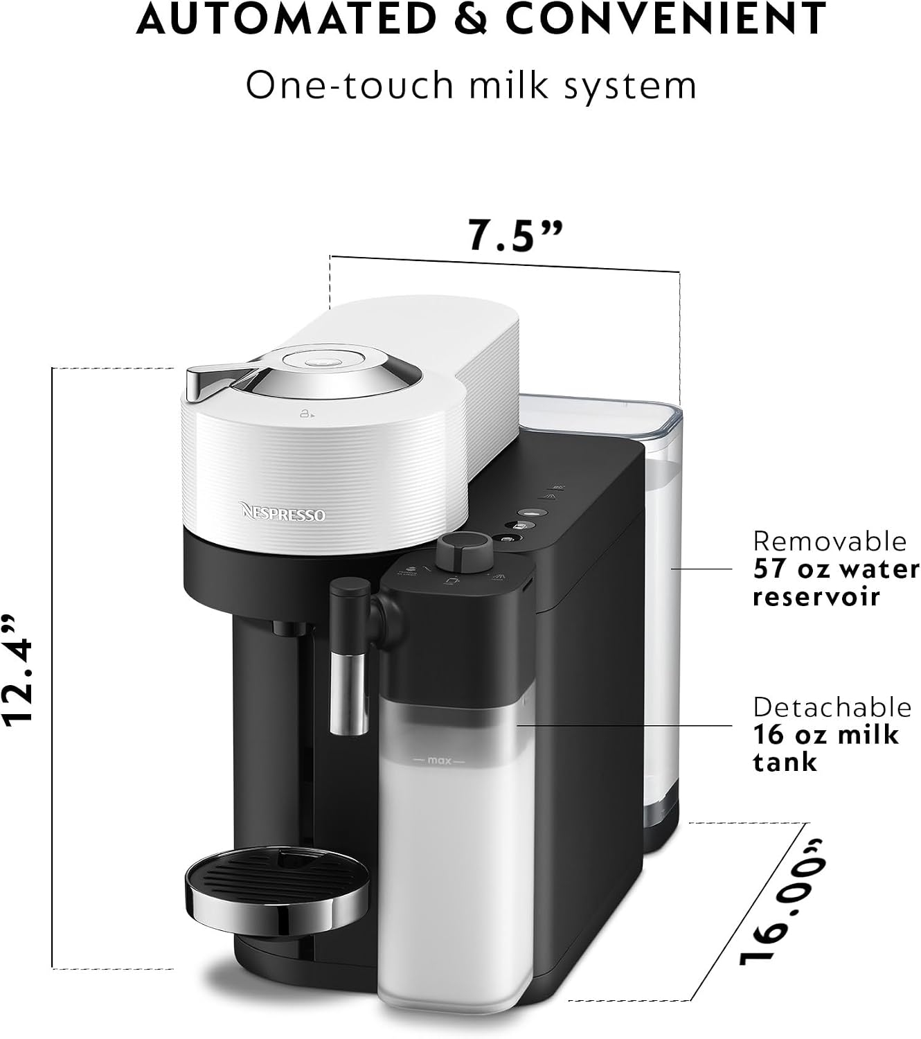 Detalle de De'Longhi Nespresso Vertuo Lattissima 19oz Coffee