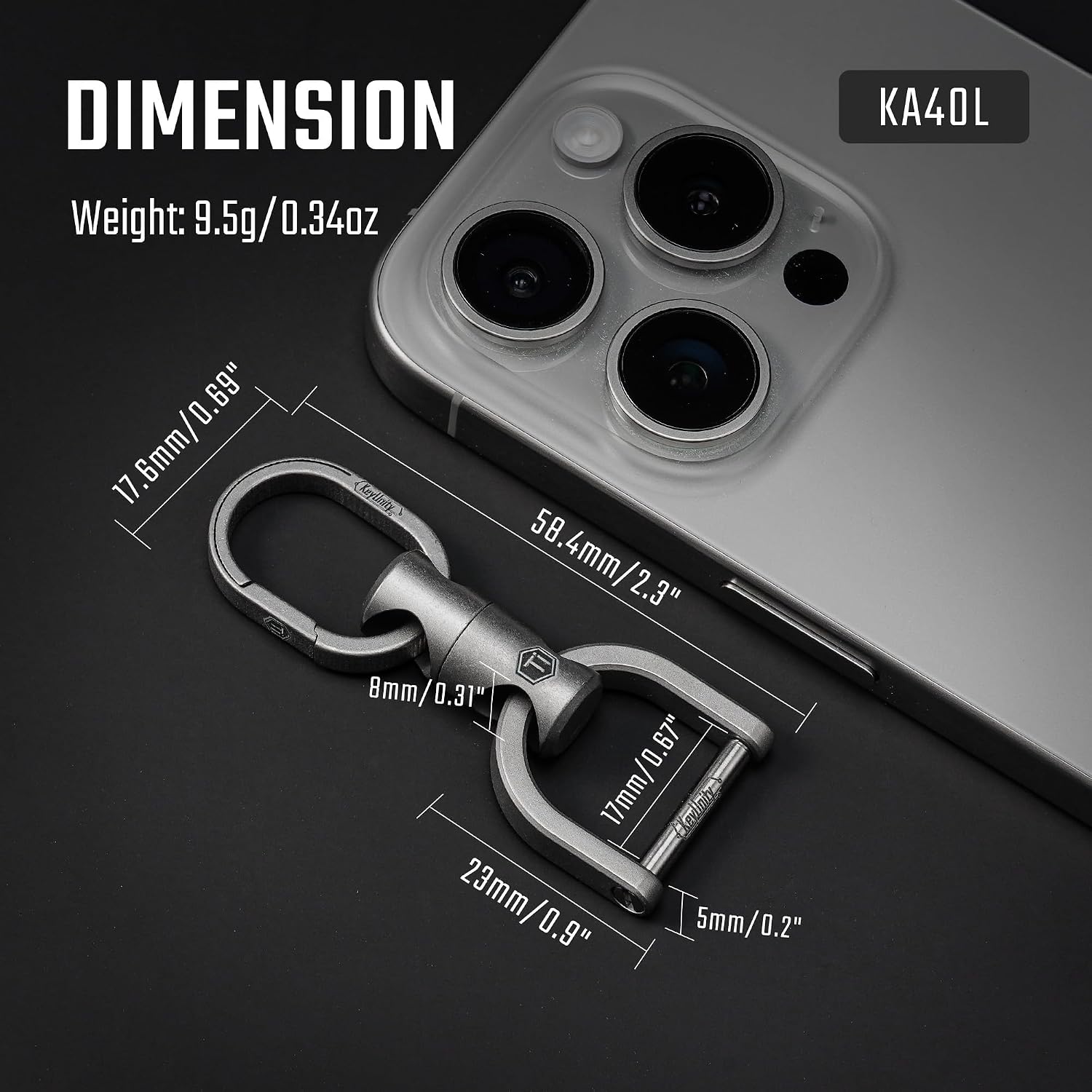 Detalle de KeyUnity KM13 Drehbarer Schlüsselanhänger Titan