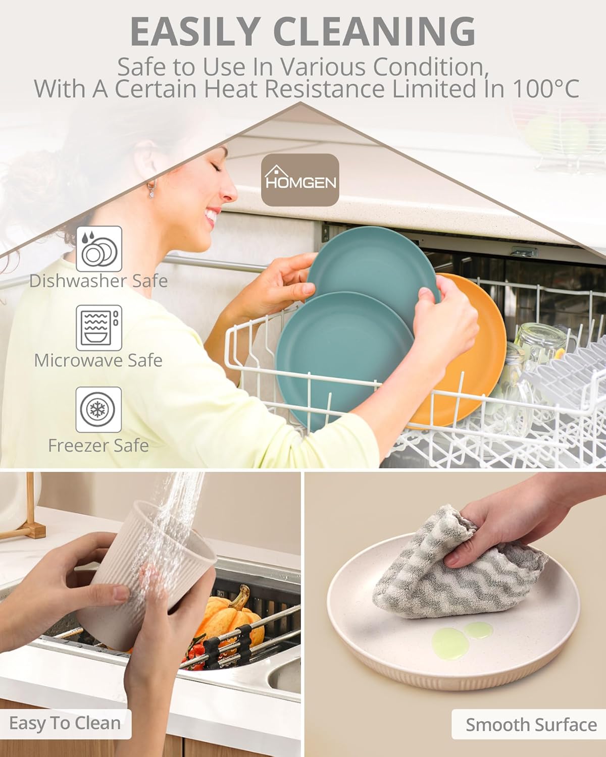 Thumbnail 4 de HOMGEN 12Pcs Plastic Plates and Bowls set — reusable party crockery 🍽