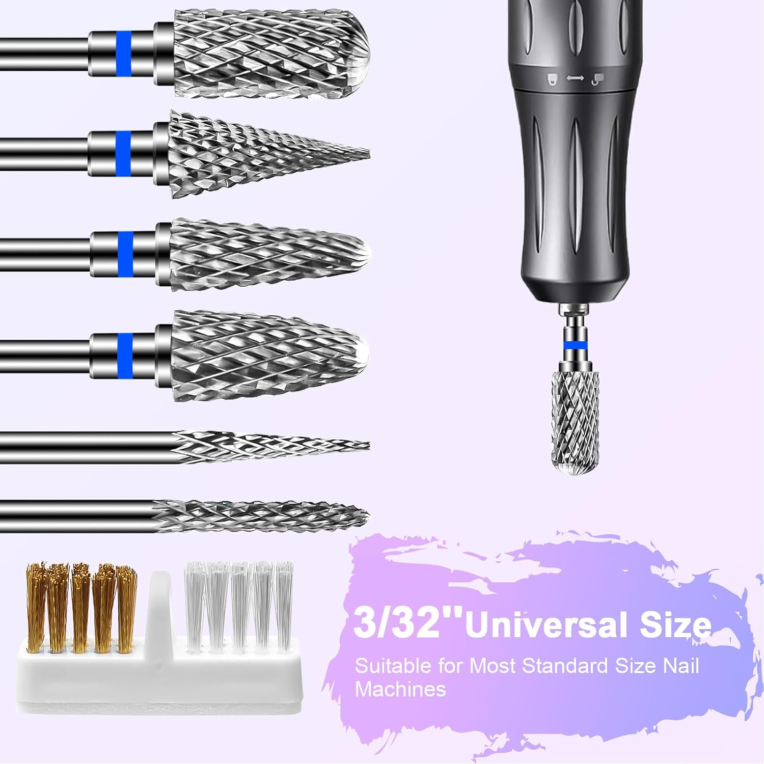 Thumbnail 1 de CGBE embouts ponceuse ongles en carbure de tungstène (6 pièces) avec brosse