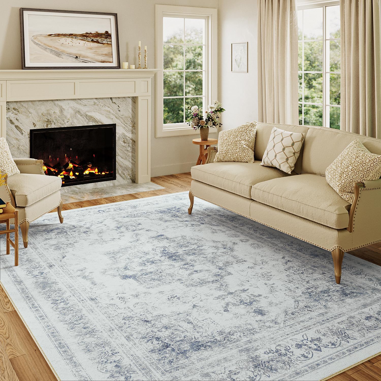 HUGEAR Alfombra salón azul 150x210 cm