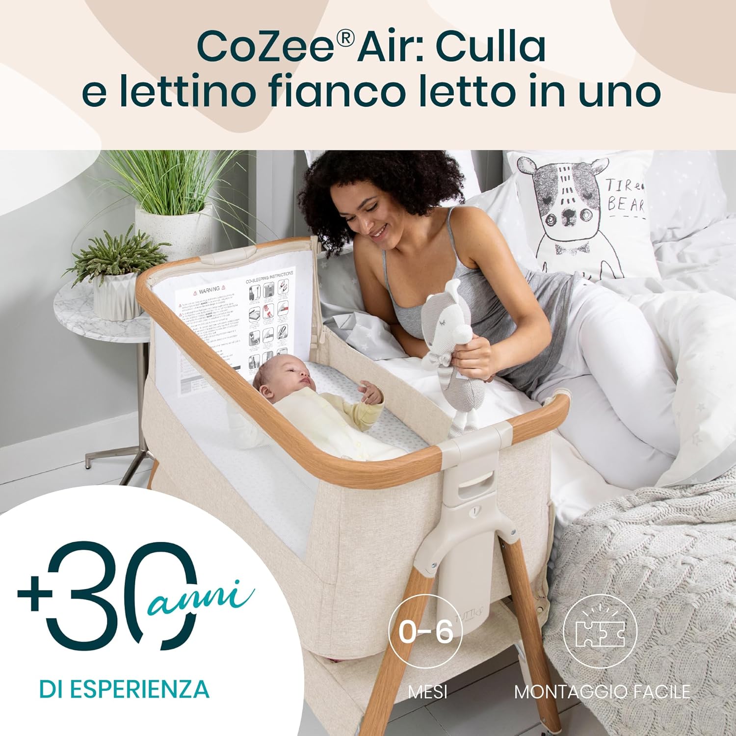 Thumbnail 1 de Tutti Bambini CoZee Air Culla neonato e culla co-sleeping 2 in 1 con borsa trasporto e materasso traspirante