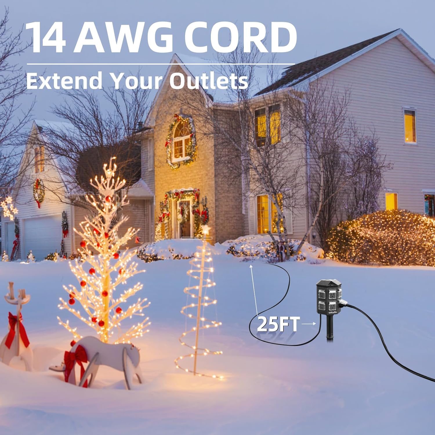 Thumbnail 2 de TiFFCOFiO Outdoor Power Strip 25 ft 6-Outlets