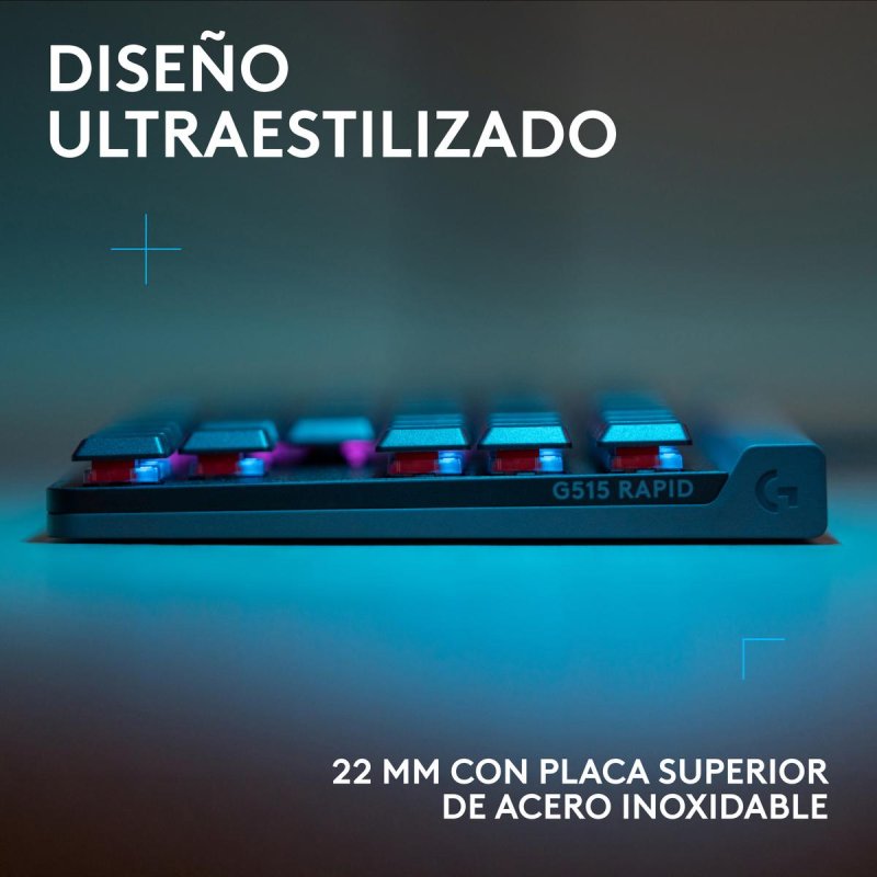 Thumbnail 1 de Teclado mecánico Logitech G515 RAPID TKL ES – diseño compacto, iluminación RGB y respuesta ultrarrápida