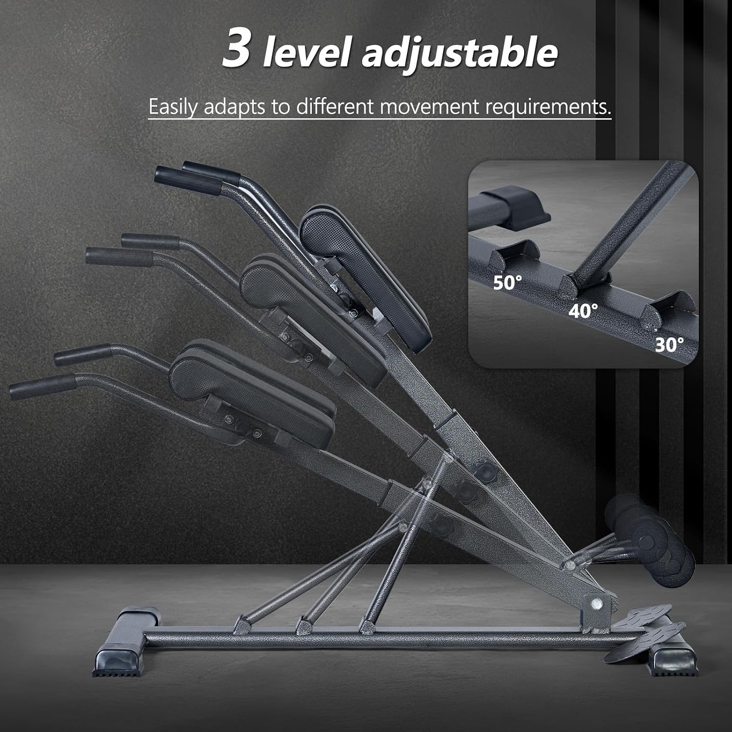 Detalle 1 de SogesPower Roman Chair Back Extension Bench, Adjustable and Foldable
