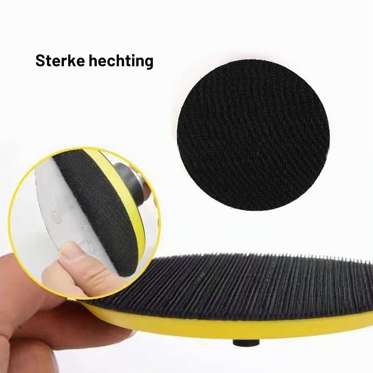 Detalle de HOTCKB FER65 klittenband-steunschijven 75 mm met M14-adapter, set van 3