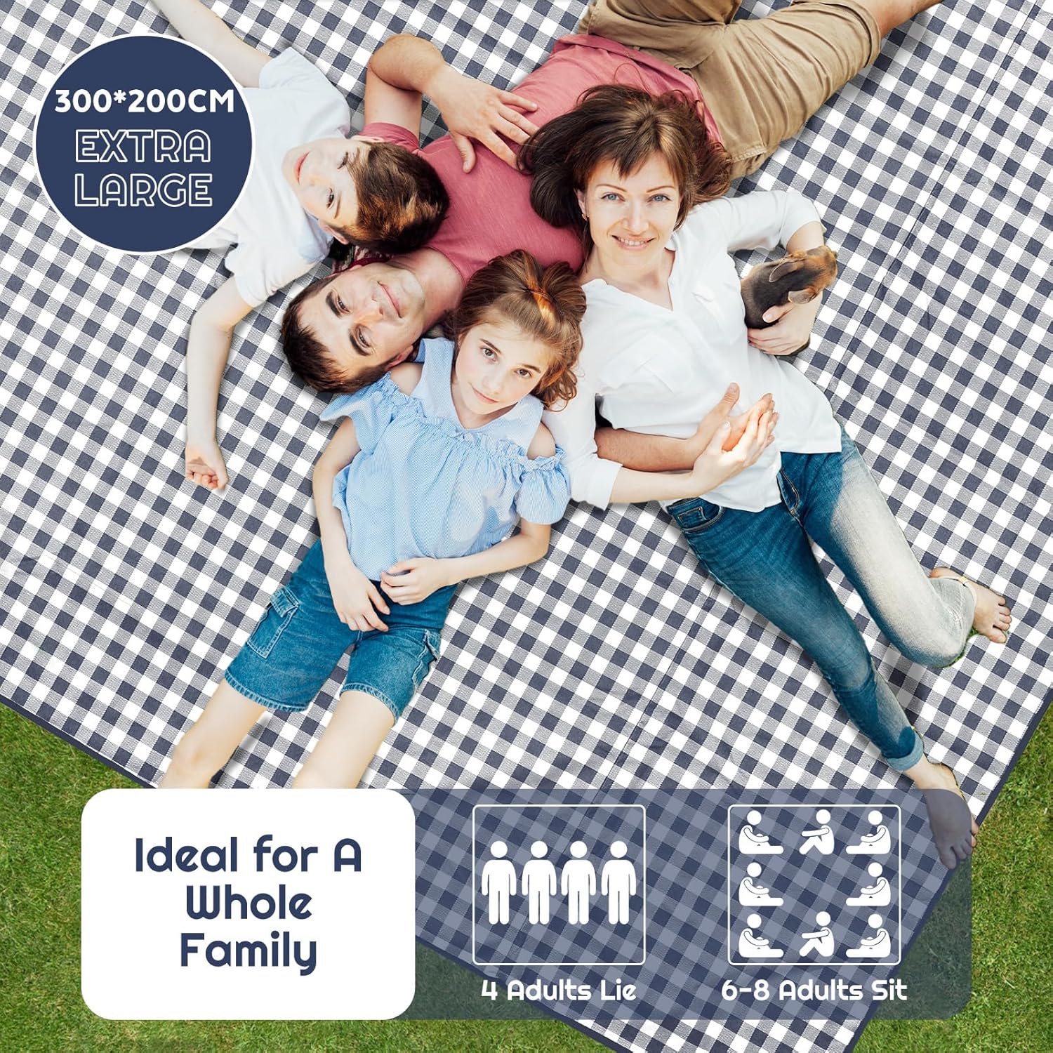 Thumbnail 1 de Maidyna Picnic Blanket Waterproof 300 x 200 cm: Large, Sandproof & Foldable Mat for Outdoor Family Fun