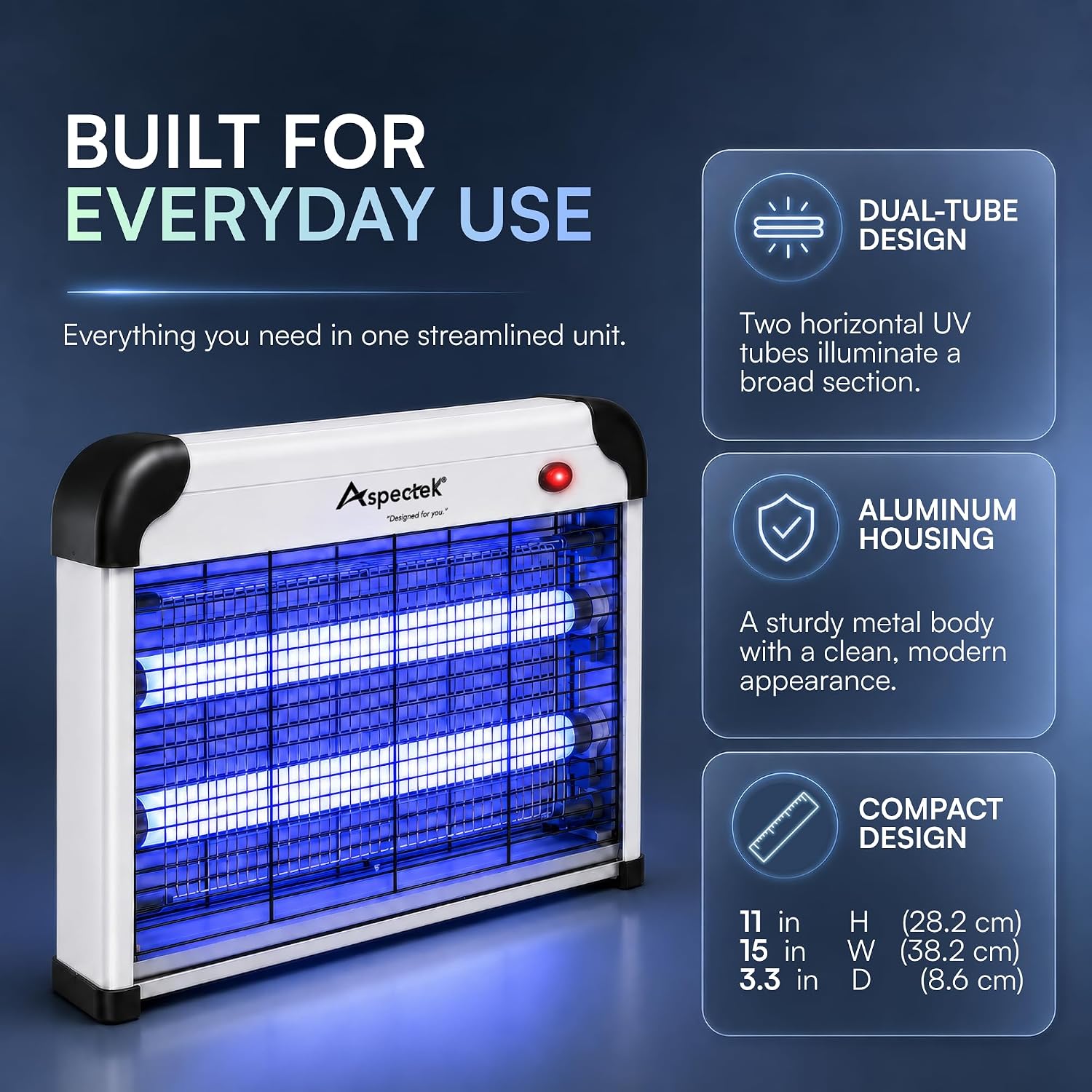 Detalle 2 de ASPECTEK 1 elektrische insectendoder 20 W met uitneembare opvanglade