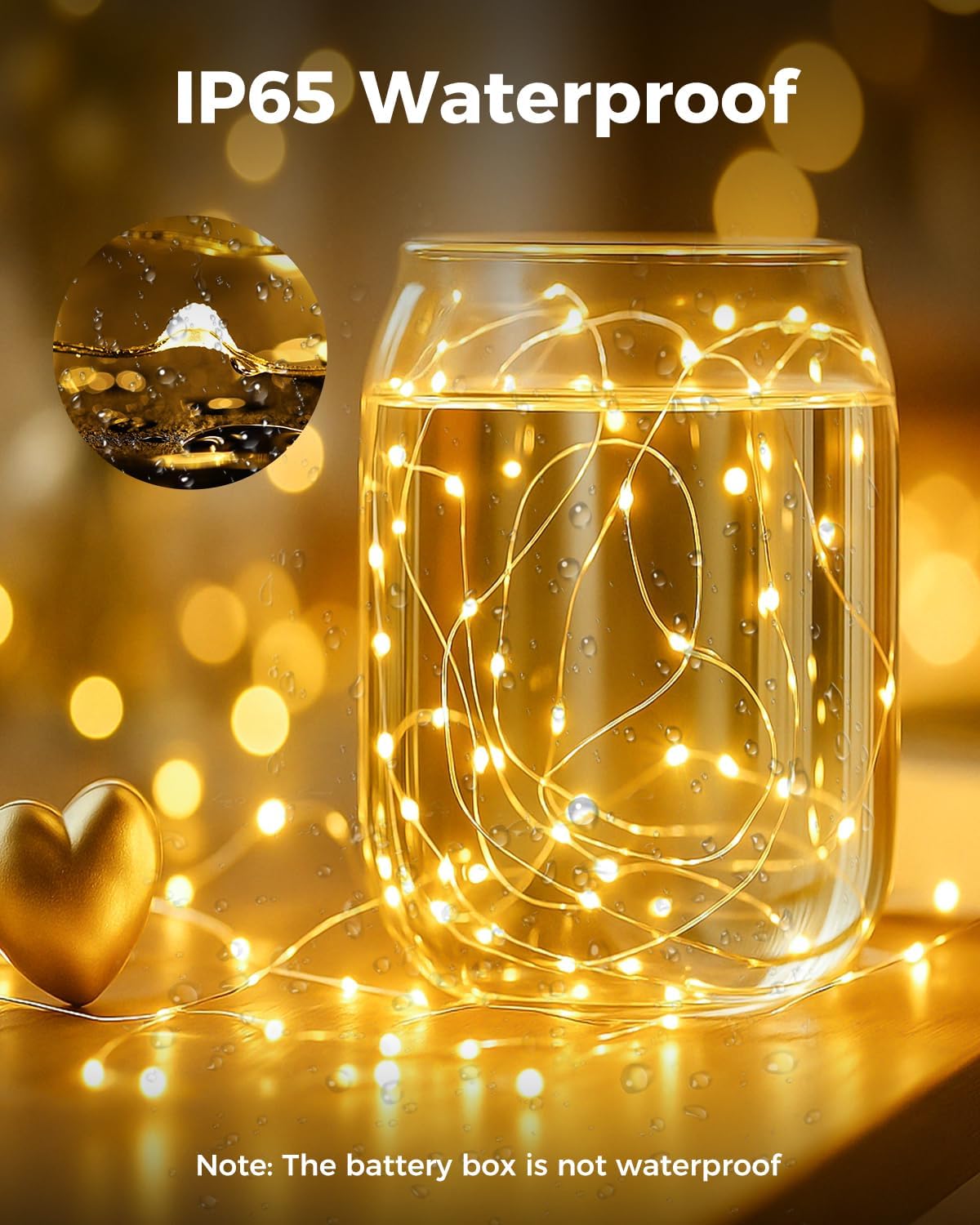 Thumbnail 2 de Btfarm 6 Stück LED Lichterkette mit Batterie – 2 m, 20 LEDs, wasserdicht IP65, batteriebetrieben, Winterweiß