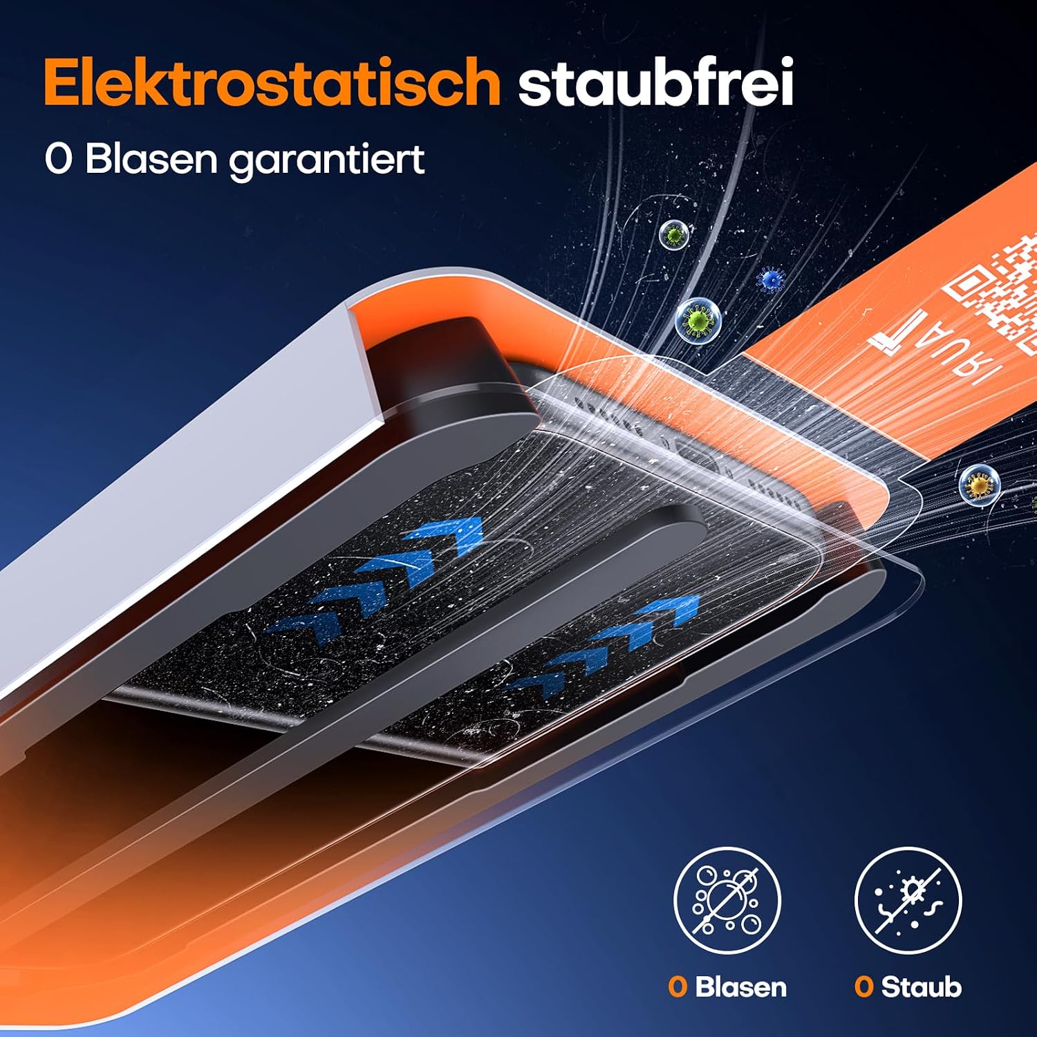 Detalle de TAURI 2 Stück Panzerglas für iPhone 17, 6,3 Zoll – 9H Vollbildschutz mit staubfreier 1‑Schritt-Installation
