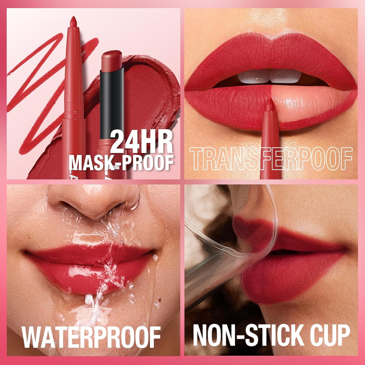 Thumbnail 4 de 12‑er Matte Lippenstift & Lipliner Set – Lang anhaltende, wasserfeste Nude-Töne (Set B)