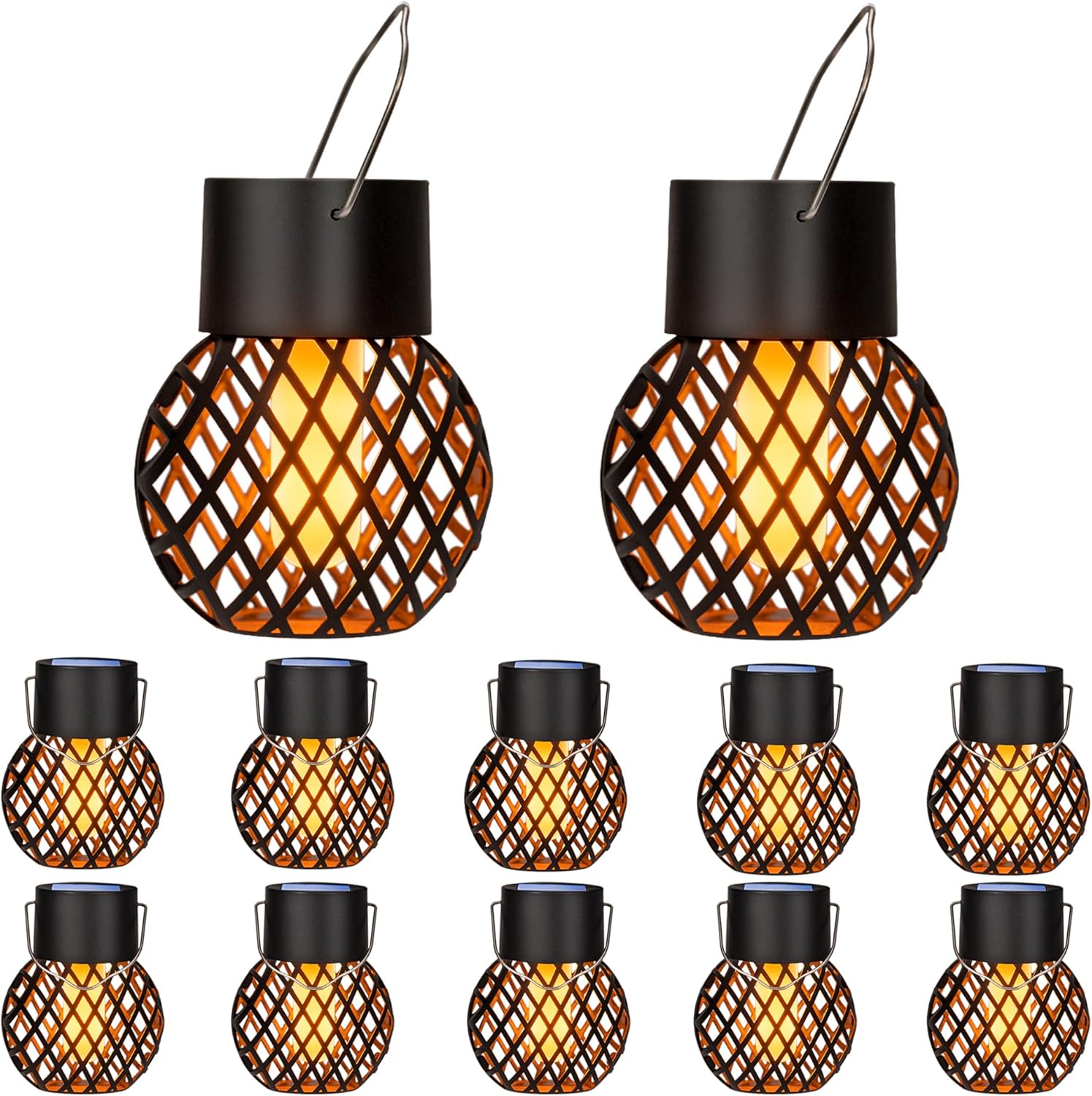 Thumbnail 6 de GIGALUMI Solar Flame Flickering Hanging Lights (12-pack) for Outdoor Garden